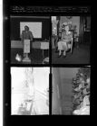 Mule, cart and car wreck; Mrs. James Brown has 91st Birthday; Food handling film shown (4 Negatives (March 24, 1955) [Sleeve 43, Folder d, Box 6]